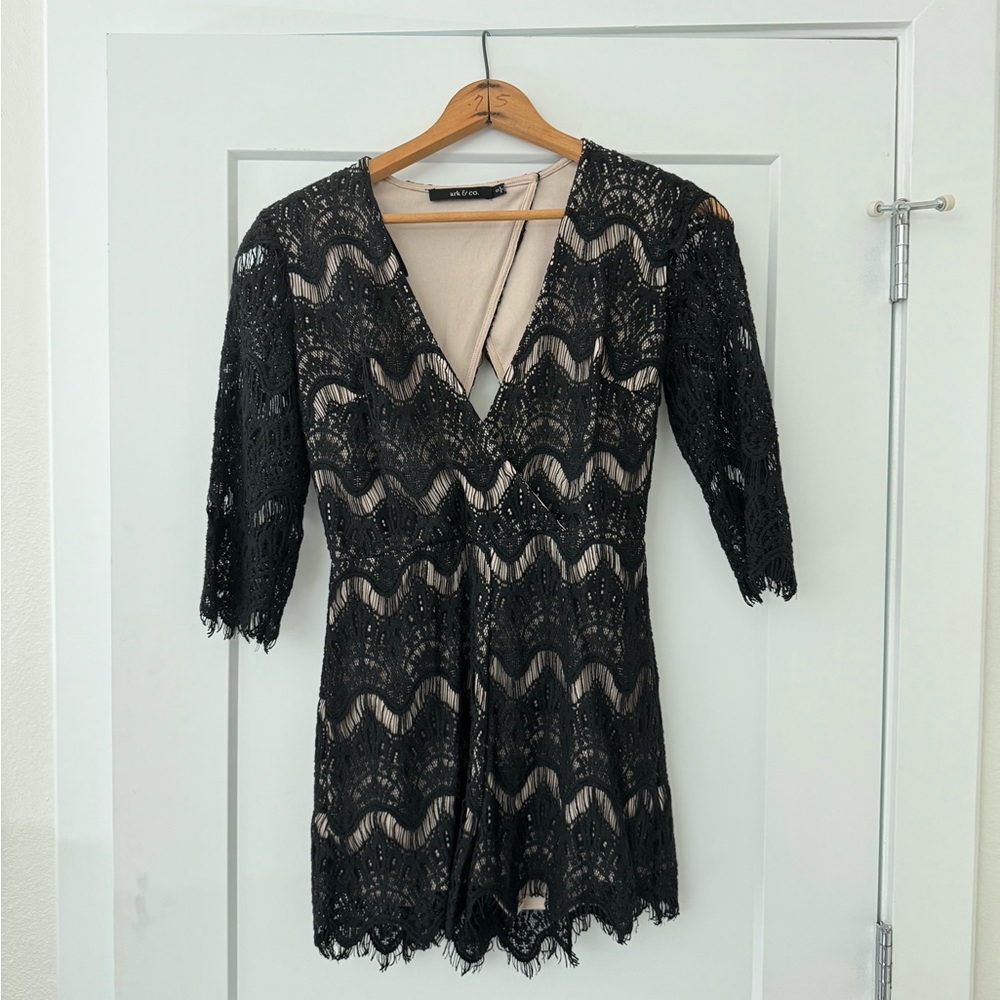 Ark & Co Black Lace Romper - size small